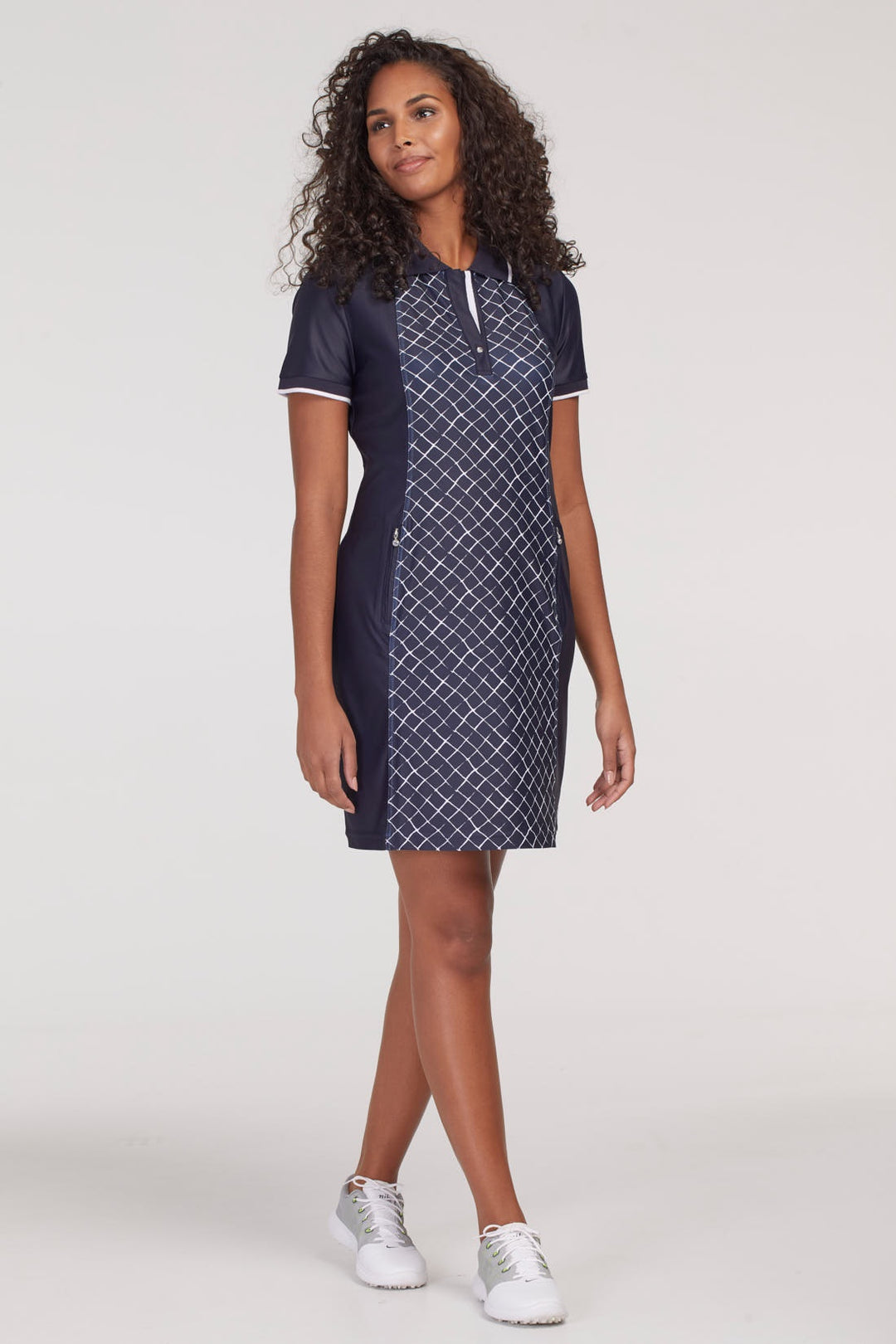 Tribal Golf Short-Sleeve Polo Dress w/ Inner Short 3711O-3231-0314 Ink - 1 ONLY SIZE X-SMALL - 20% OFF