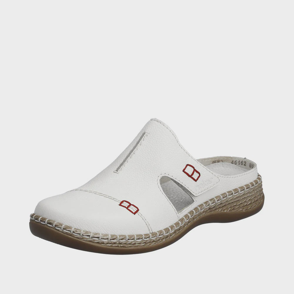 Womens Rieker Slip-On Clog 46462-80-3 White