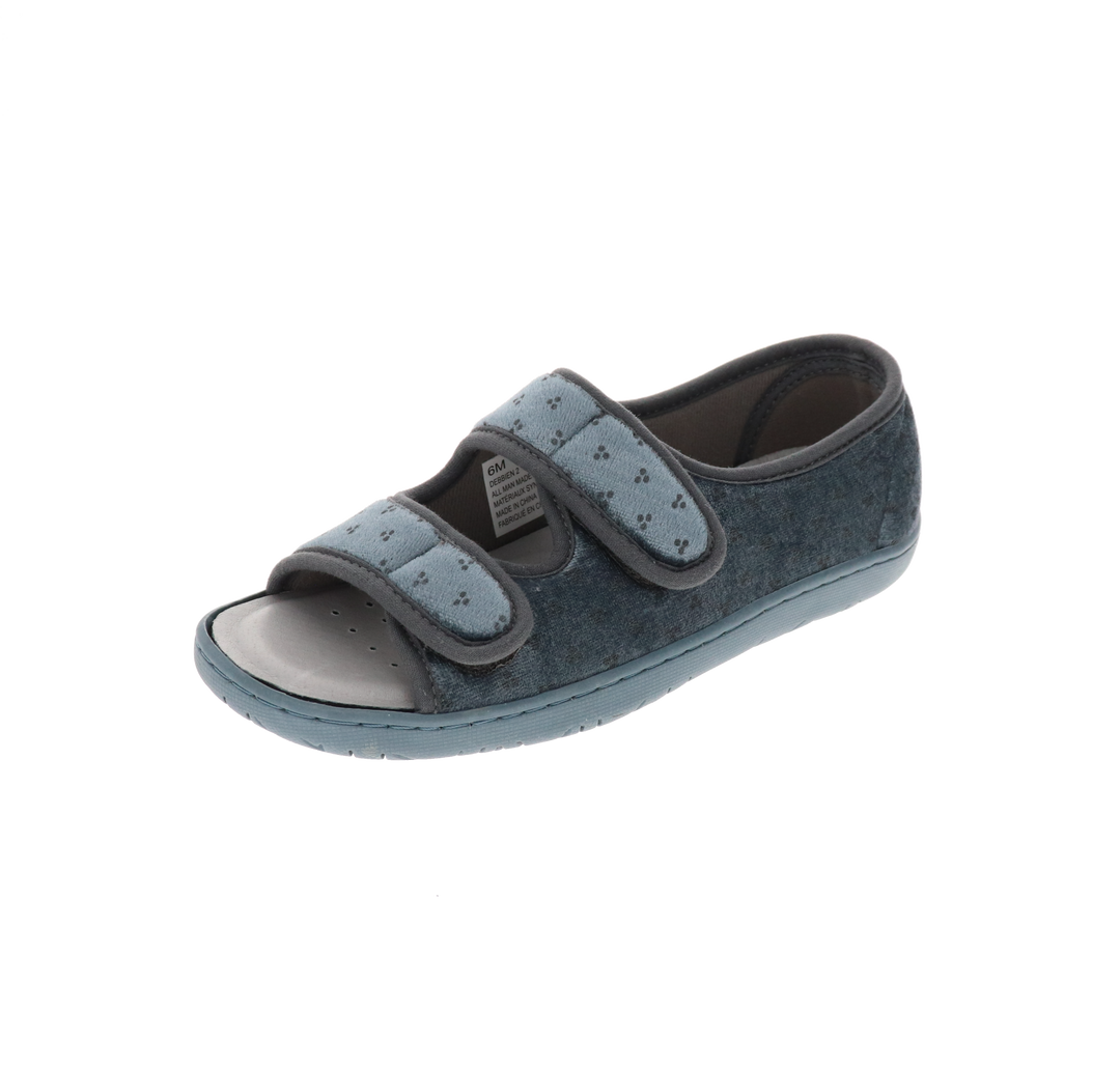 Womens Foamtreads Open-Toe "Debbien 2" Slipper - Grey