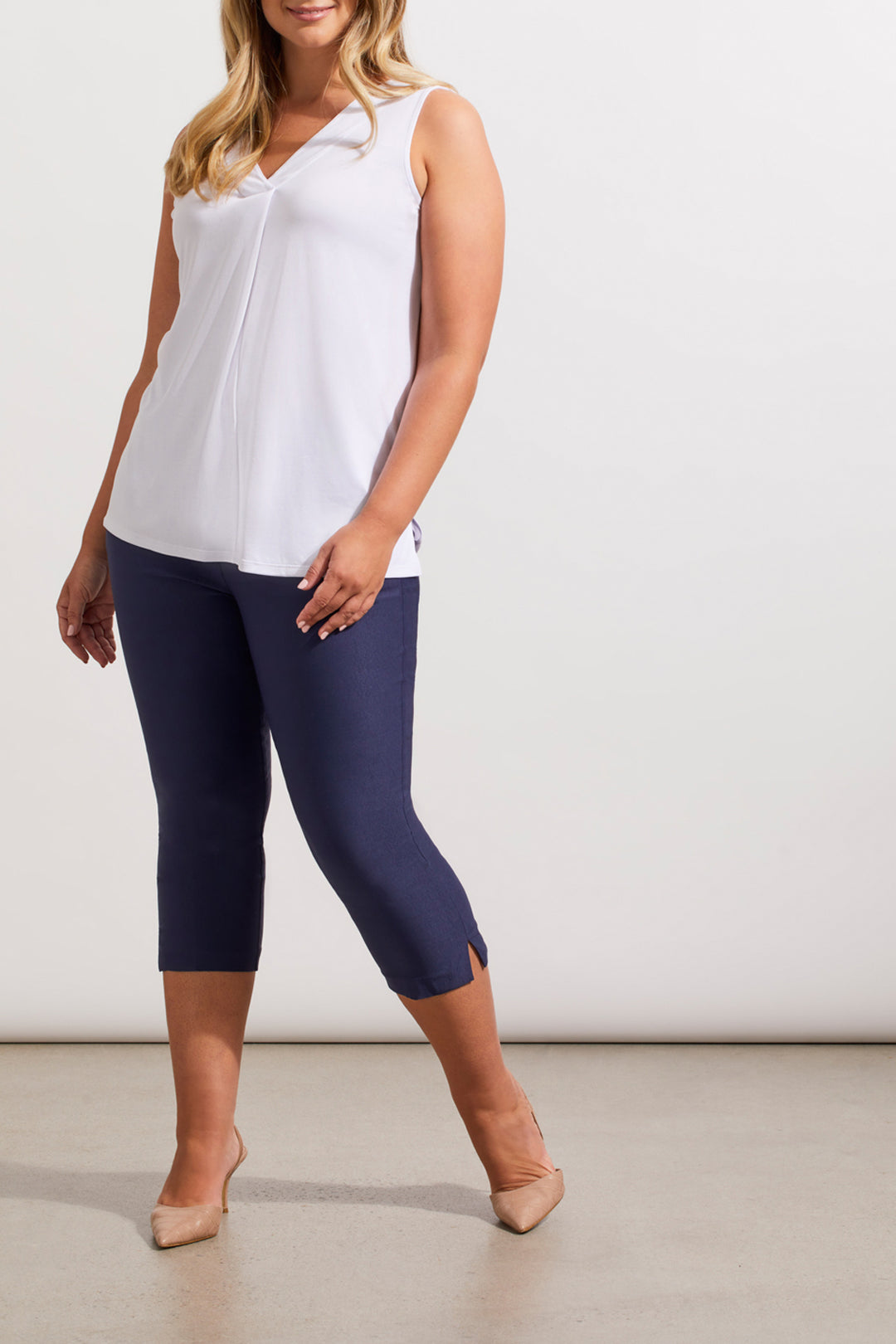 Tribal Flatten-It Pull-On Capri 4825O-2485-2317 Deep Blue