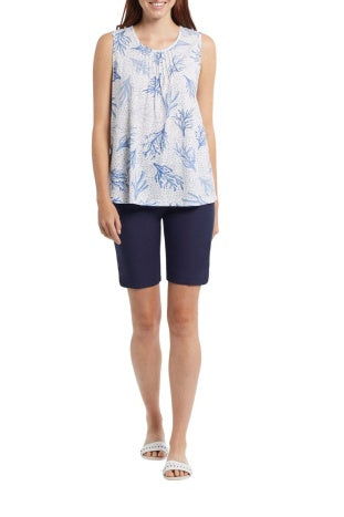 Tribal Flatten-It Pull-On Short w/ Snap Slit 4833O-2485-2317 Deep Blue - SIZE 8 ONLY - 20% OFF