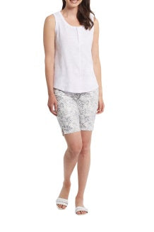 Tribal Tank Top w/Buttons 4855O-3474-0001 White