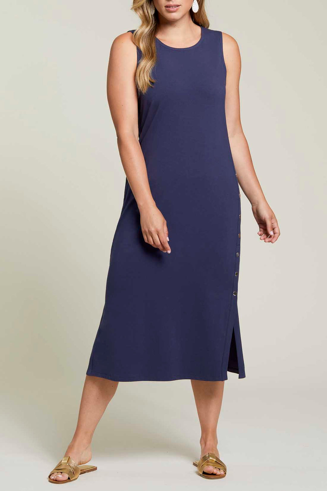 Tribal Sleeveless Dress w/ Side Detail 4891O-3503-2317 Deep Blue - 1 ONLY SIZE SMALL - 20% OFF