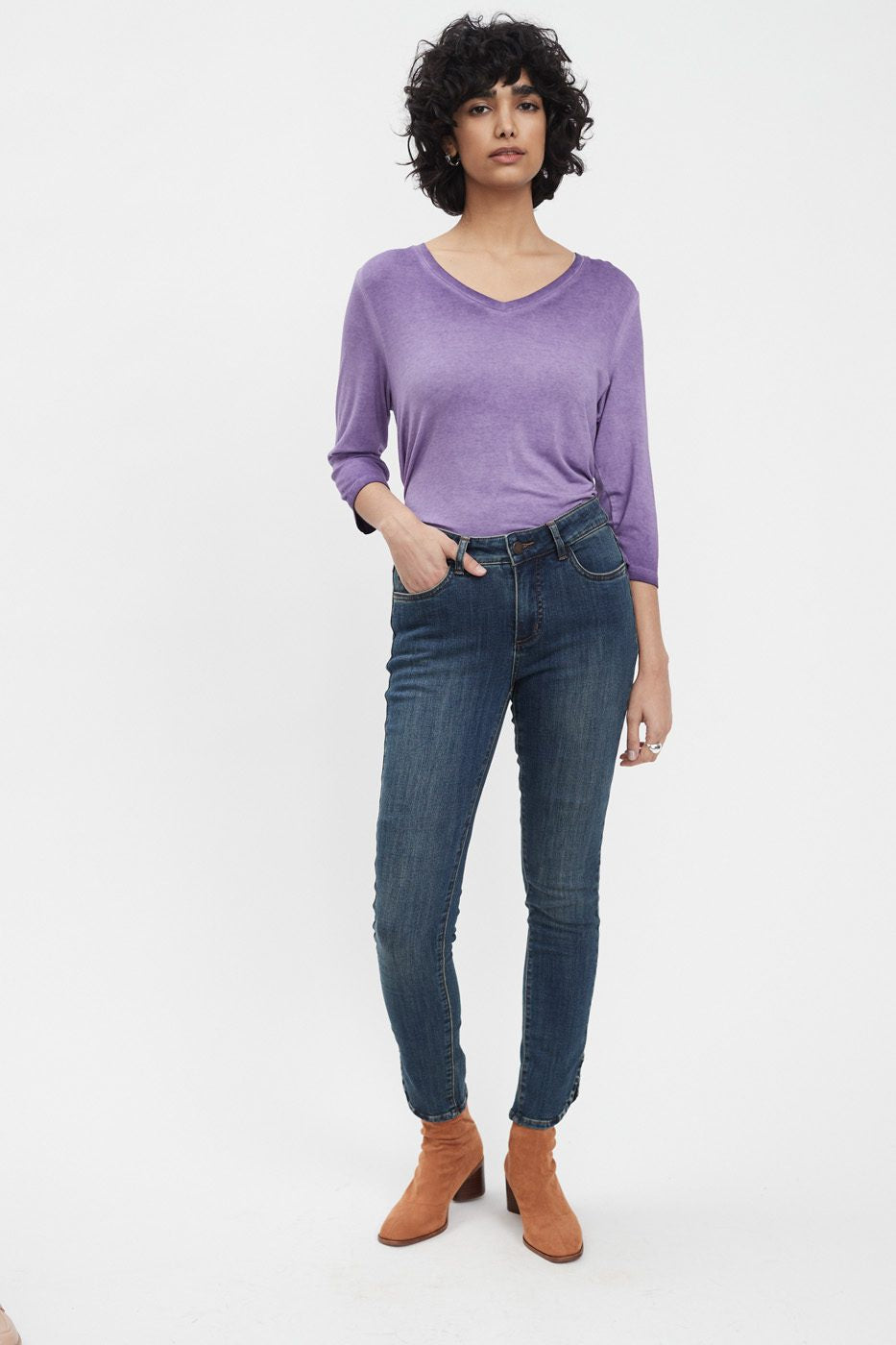 FDJ Christina Slim Ankle Jean with Tulip Hemline 5140322-VINWS Vintage Wash - 1 ONLY SIZE 14 - 20% OFF