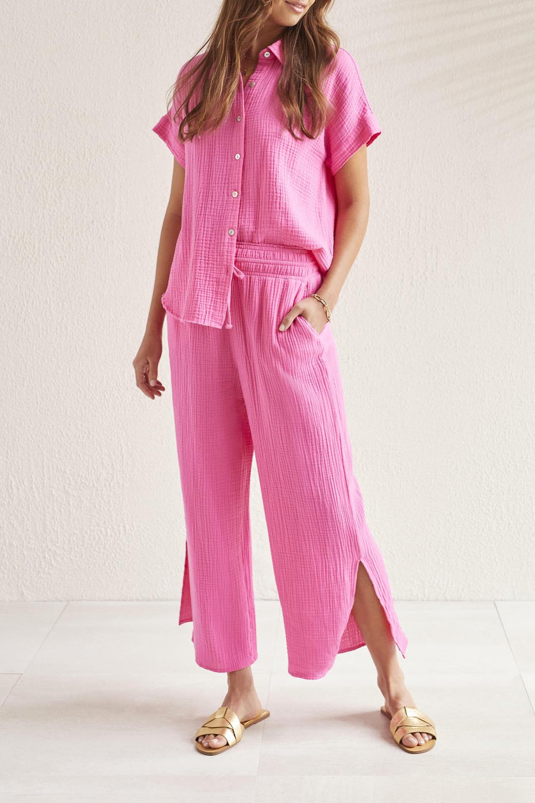 Tribal Wear 2 Ways Wide Leg Pant 5346O-4555-2427 Hi Pink
