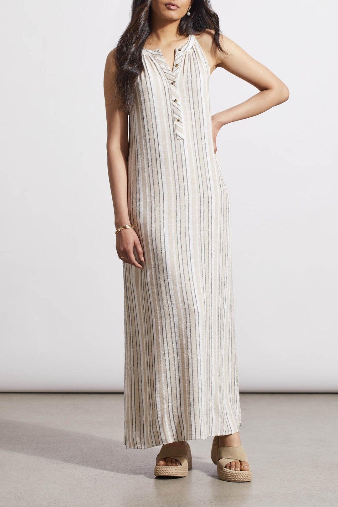 Tribal Halter Maxidress w/ Removable Sash 5387O-4400-3042 French Oak
