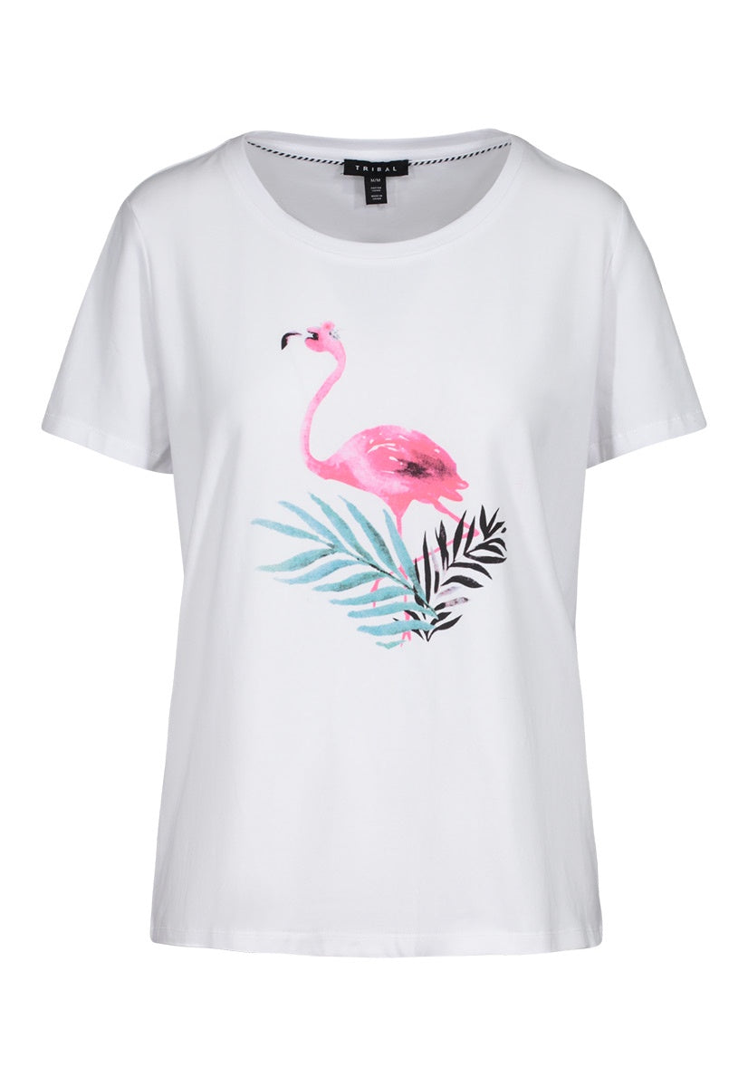 Tribal Flamingo Print T-shirt 4538O-2687-2695 Phlox Pink