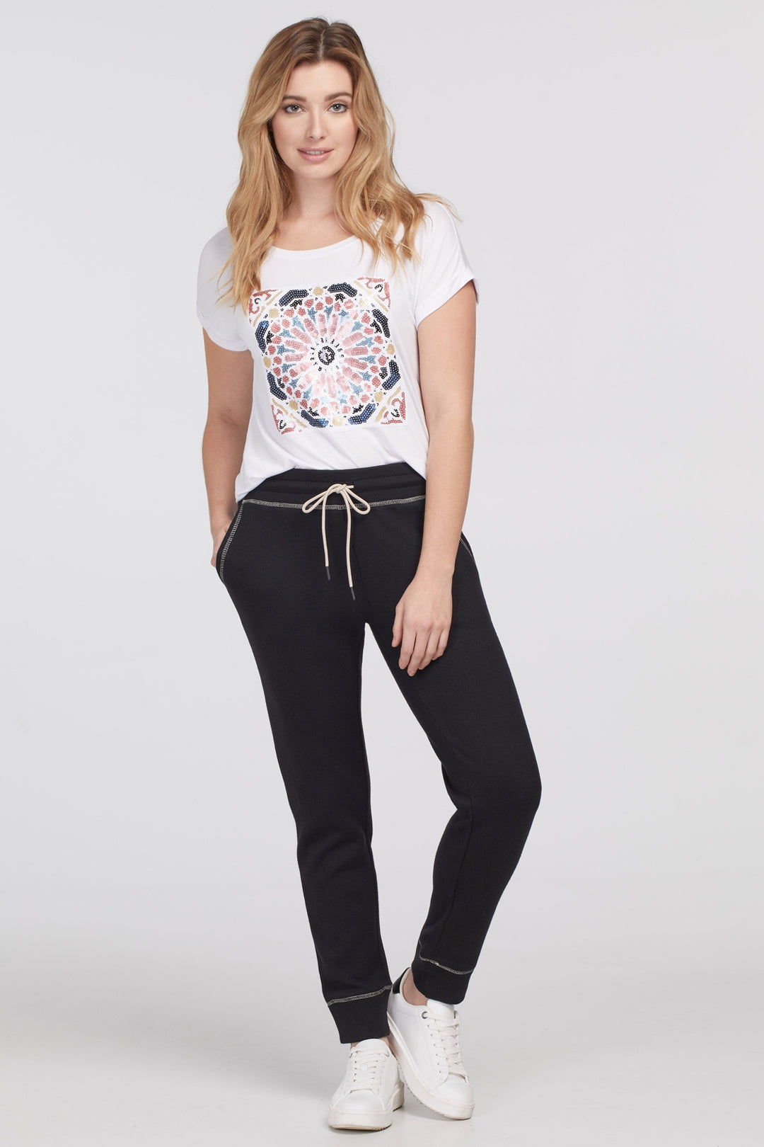 Tribal Drawstring Jogger w/ Contrast Stitching 7137O-4450-0002 Black - 1 ONLY SIZE SMALL - 20% OFF