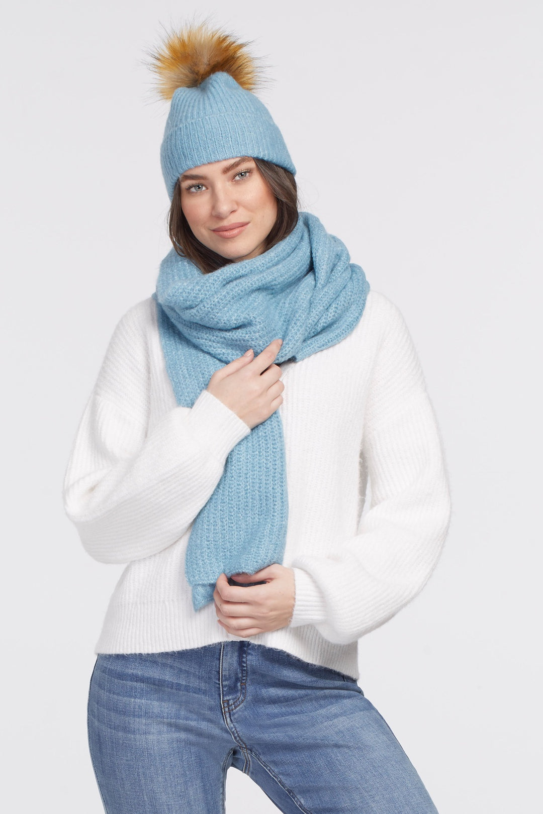 Tribal Winter Hat with Removable Pom Pom 7250OH-4521-2499 Sweet Blue