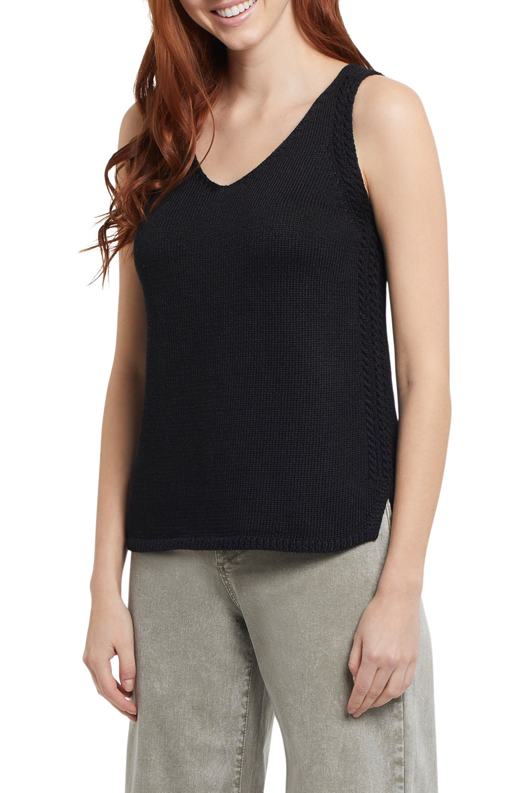 Tribal Knit Tank Top 7348O-4338-0002 Black