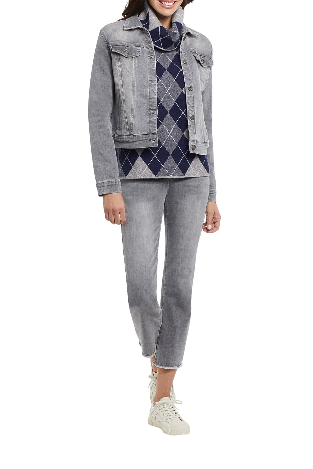 Tribal Classic Jean Jacket w/ Pockets 7489O-2020-1792 Grey Stone