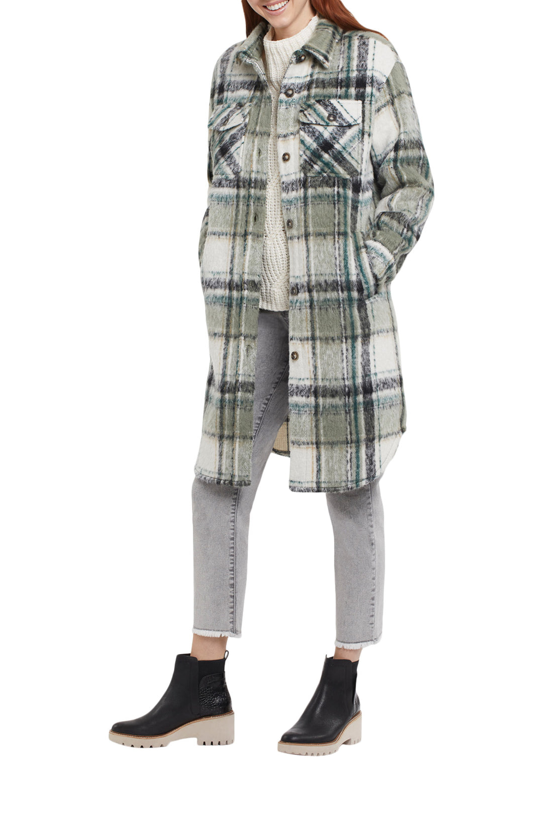 Tribal Long Shacket 7538O-4656-2663 Dusty Olive - 1 ONLY SIZE XXL - 20% OFF