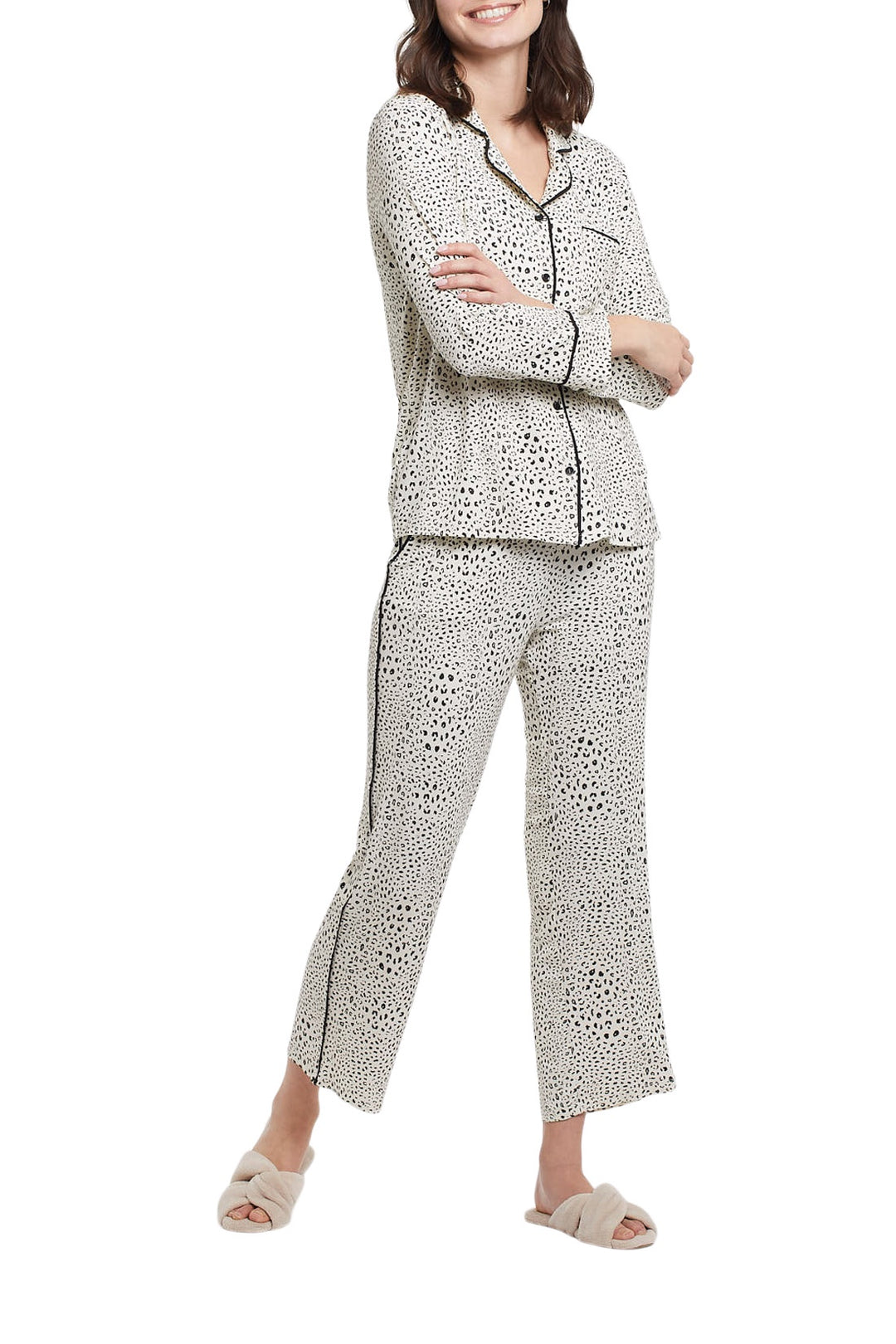 Tribal 2-Piece Pajama Set w/ Eye Mask 7590O-4682-1397 Eggshell - 1 ONLY SIZE MEDIUM - 20% OFF