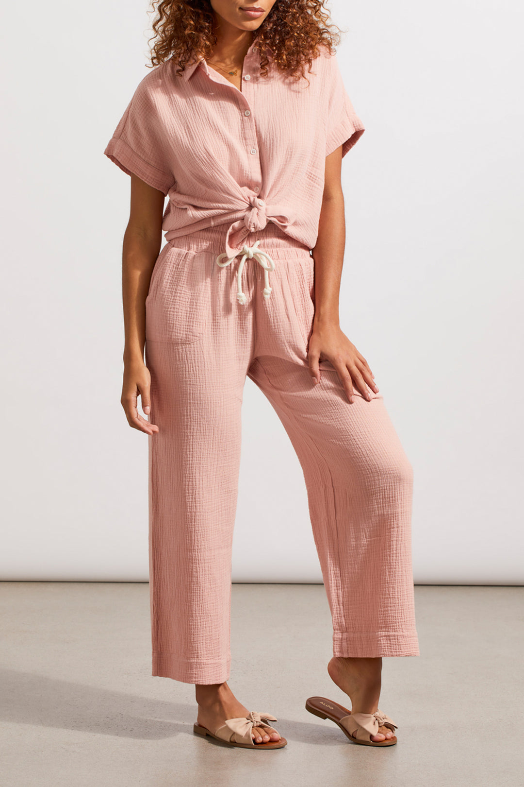 Tribal Wide Leg Drawstring Pant 7678O-4555-1513 Petal Pink