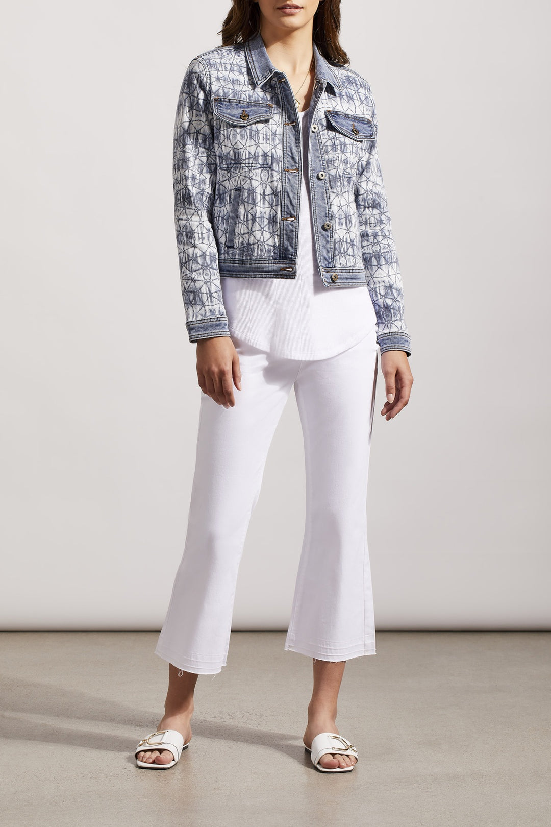 Tribal Sophia 5-Pocket Micro Flare Capri 7735O-2020W-0001 White