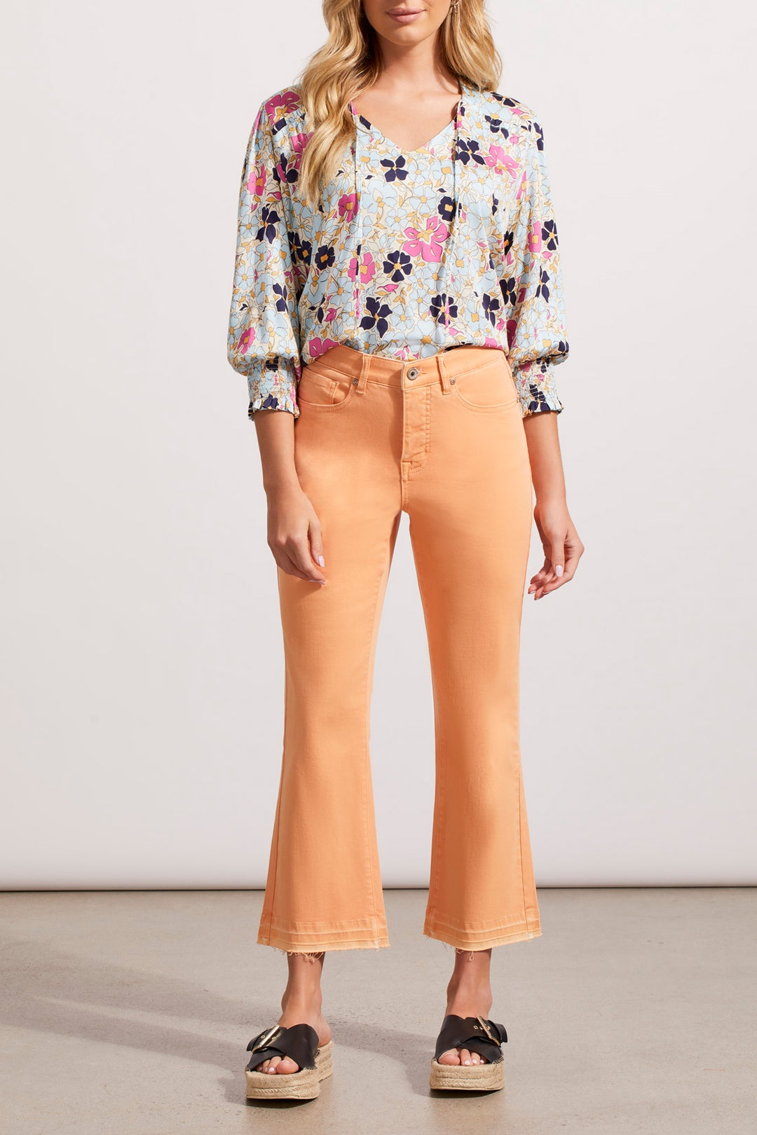 Tribal Sophia 5-Pocket Micro Flare Capri 7735O-2020-2950 Sorbet