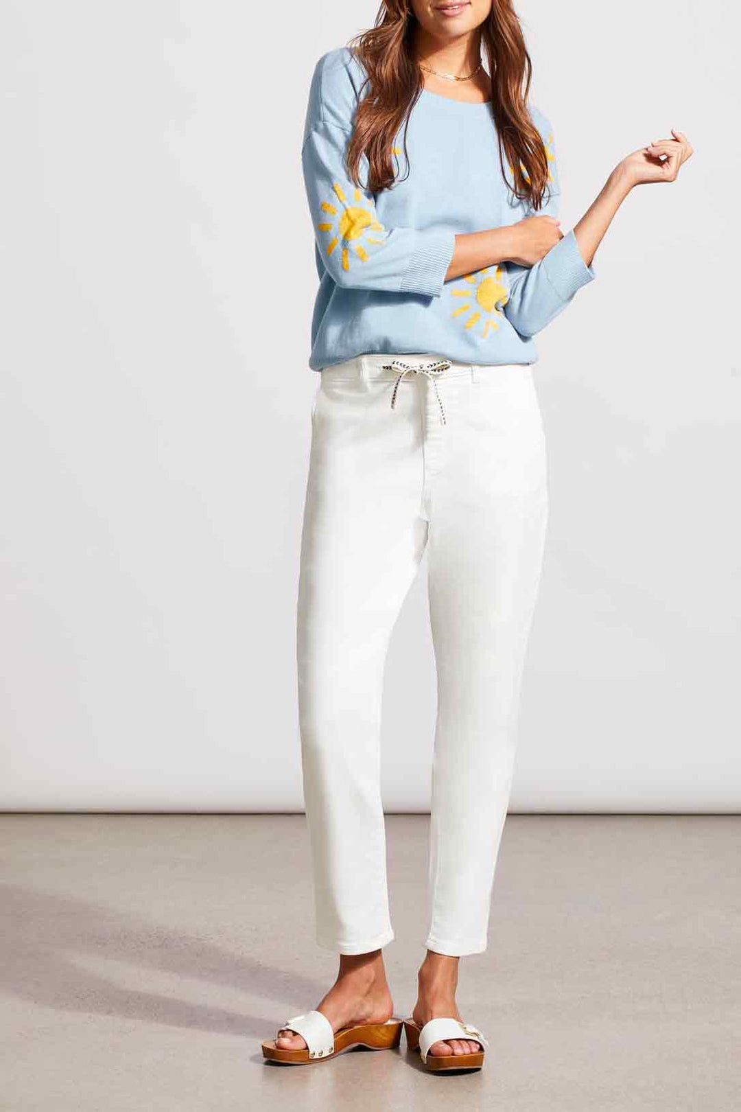 Tribal Audrey Tapered Jogger w/ Drawstring 7988O-333W-0001 White