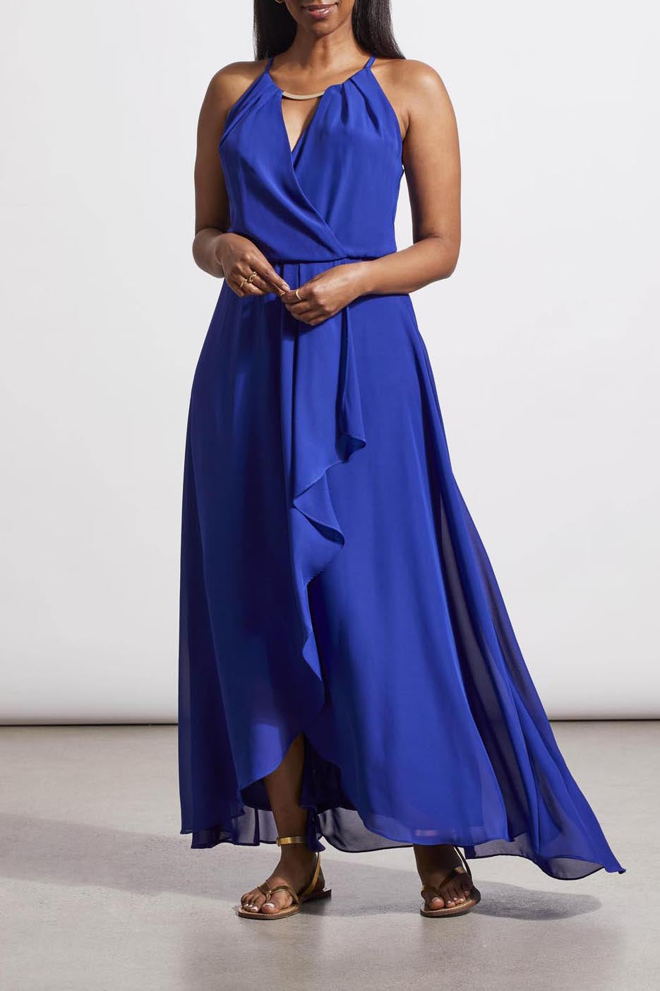 Tribal Faux Wrap Maxidress 879O-4983-0805 Sapphire