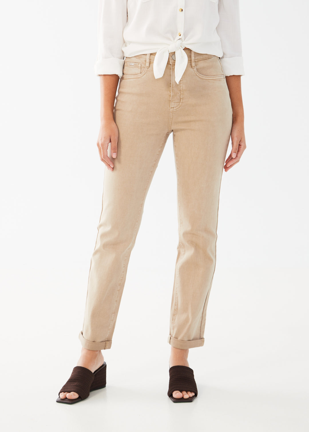 FDJ French Dressing Suzanne Straight Leg Petite Pant 8831511-SDD Sand Dollar