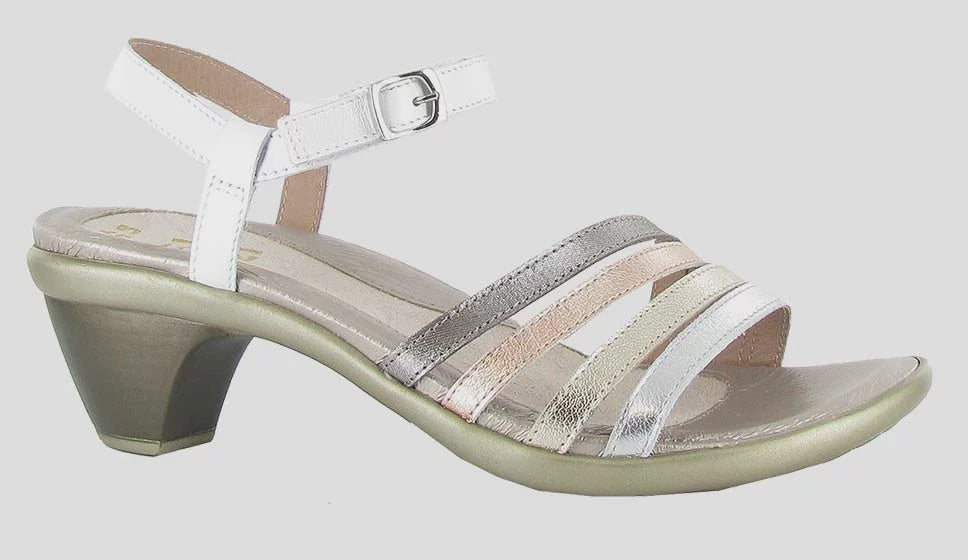 Womens Naot Current Dress Sandal 40015-NYA Soft Silver/Radiant Gold/Rose Gold Metallic - 1 ONLY SIZE 37 (6-6.5) - 20% OFF