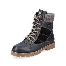 Womens Remonte Mid-Cut Winter Boot w/ Spikes D9378-00 Black