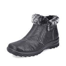 Rieker Winter Bootie with Side Zip L7172-00 Black