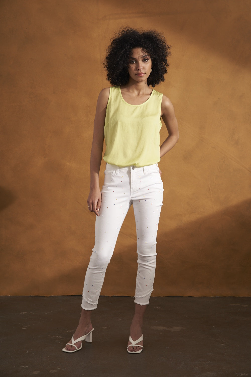 Renaur Denim Skinny Crop Pant R10005D-E2116-WHITE