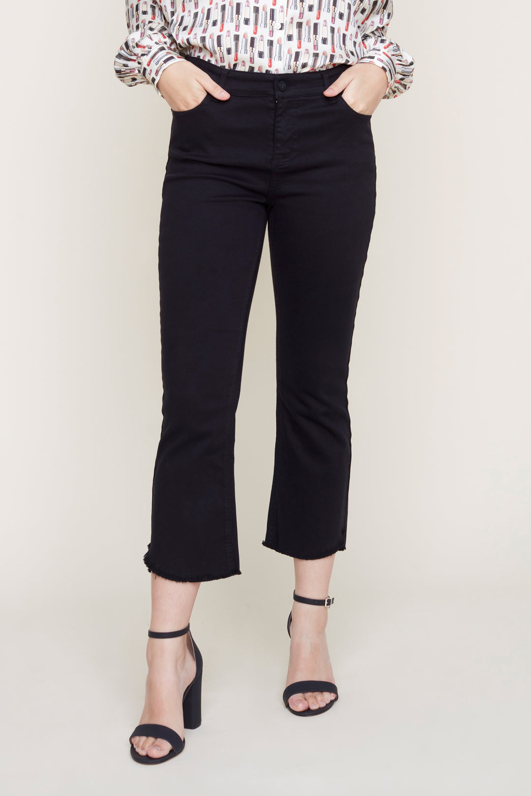 Renuar Woven Tencel Boot Crop Pant R10066-E2008S-148 Black