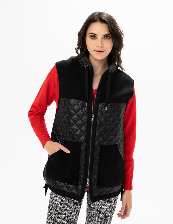 Renuar Quilted/Knit Vest R3823-E2027-148 Black Combo