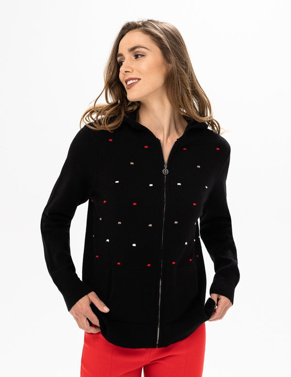 Renuar Knit Sweater R6862-3391-BLKCOM Black Combo - 1 ONLY SIZE MEDIUM - 20% OFF