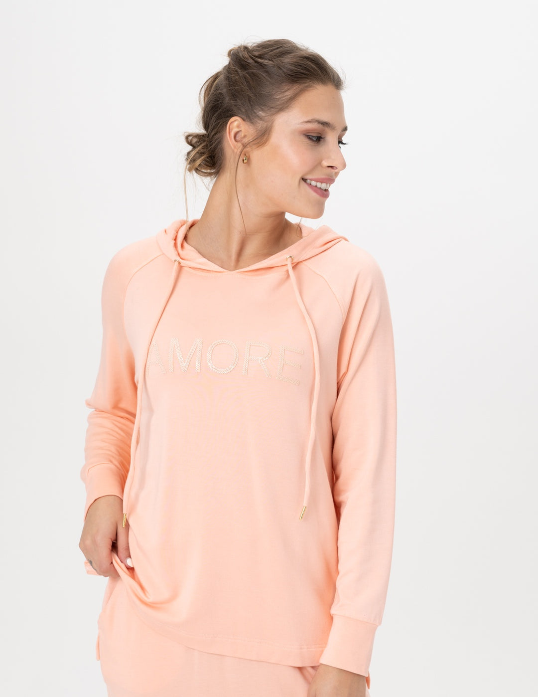 Renuar Knit "Amore" Hoodie R7738-68Z-80 Flamingo