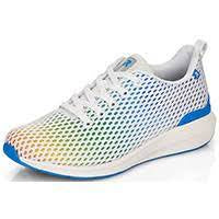 Womens Rieker Athina Rainbow Mesh Sneaker 40101-90-3 White