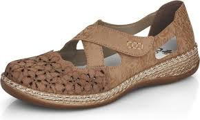 Womens Rieker "Daisy" Closed-Toe Shoe w/Velcro Strap 464H4-62-3 Taupe - 1 ONLY SIZE 36 (5-5.5) - 20% OFF