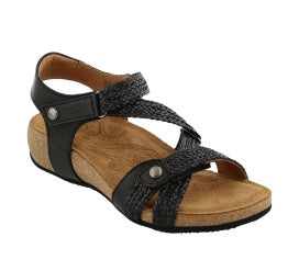 Taos Trulie Backstrap Adjustable Sandal TSTRLI-526-BKLR - Black Leather