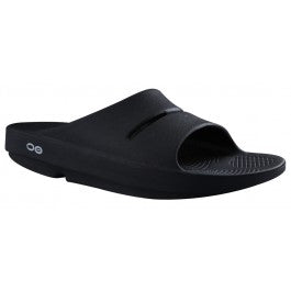 Womens/Mens Oofos OOahh Slide Sandal 1100-BLK Black
