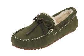 Womens Foamtreads "Arizona" Moccasin Slipper - Olive Suade - 1 ONLY SIZE 10 - 20% OFF