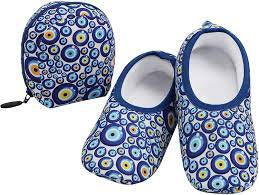 Womens Snoozies - Skinnies with Travel Pouch - Blue Dots - 1 ONLY SIZE X-LARGE