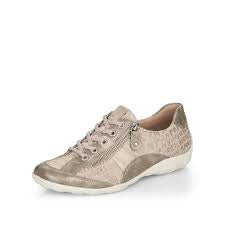 Womens Rieker Sneaker w/ Side Zip R3403-60-3 Gold Metallic Combo