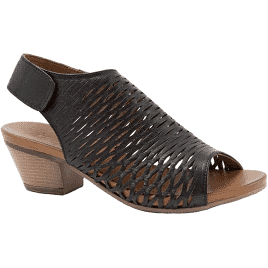 Womens Bueno "Lacey" Open Toe Shoe with Adjustable Velcro Slingback 22WL1406-Black