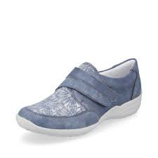 Remonte Slip-On Shoe w/ Velcro Closure and Neoprene Inserts R7600-12 Blue Combo