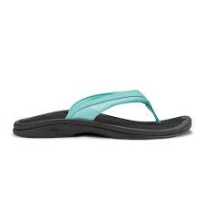 Womens Olukai Ohana Thong Sandal 20110-1V40 Sea Glass/Black