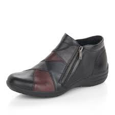 Rieker Fall Bootie R7674-02 Black/Wine Combo