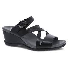 Womens Dansko Ana Wedge Sandal 1610500200 - Black
