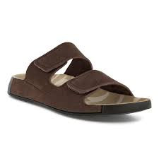 Mens Ecco 2nd Cozmo Leather Slide Sandal 500904-02178 Mocha - SIZE 43 ONLY - 20% OFF