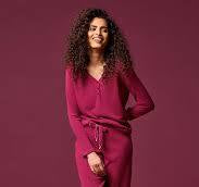 Tribal 2-Piece Knit Pajama Set 5332O-4919-3015 Red Plum