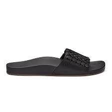 Womens Olukai Kamola Slip-On Sandal 20497-4040 Black