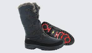 Womens Naot Vail Waterproof Nylon Winter Boot w/ Spikes 98017-A31 Black/Brown