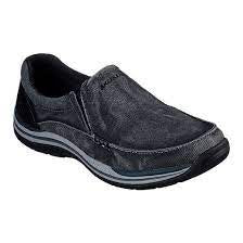 Mens Skechers Slip-On Canvas Shoe - Wide Width - 64109EW-BLK Black - 1 ONLY SIZE 10 - 20% OFF