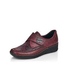 Womens Rieker Slip-On Shoe with Velcro Closure 537C0-35 Red Combo