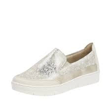 Womens Remonte Slip-On Sneaker D5829-90-3 Gold Combo